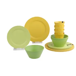 Bộ Đĩa Ăn Và Bát Ăn Bằng Melamine 16 Chiếc Để Sử Dụng Hàng Ngày