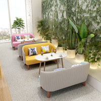 Muebles Modernos Baratos para Restaurante, Sofá de Tela, Sillas de Esquina de Cuero y Madera para Cafetería, Juego de Mesa y Sillas de Ocio en Venta