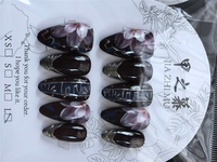JIAZHIMU Kit de Nail Art DIY Fait Main – 10 Faux Ongles Acryliques à Presser avec Motifs Papillon et Cercueil pour Doigts
