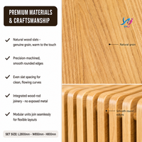 Banc d'attente extérieur commercial multi-personnes en bois massif nordique, design paramétrique moderne, durable et écologique