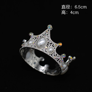 Venta al por mayor pastel de cumpleaños niños flores de cumpleaños corona de cristal <span class=keywords><strong>mini</strong></span> corona de rey - Product Image 5