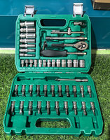 Ensemble d'outils de réparation automobile et domestique professionnel de 46 pièces, meuleuses, perceuses, tournevis, outils à main, coffret rigide, garantie OEM d'un an