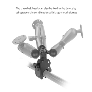 VINMounts 1.5'' Triple Ball Mount Base Round Plate Supports 3 Devices Compatible with C Size Double Socket Arm System - Product Image 2