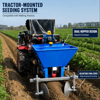 Semoir à 2 roues pour tracteur, planteur de pommes de terre et d'ail à une rangée avec fertiliseur pour ferme et jardin