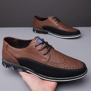 รองเท้าลำลองผู้ชายไซส์ใหญ่สำหรับฤดูใบไม้ร่วง ฤดูหนาว ฤดูใบไม้ผลิ ระบายอากาศได้ดี พื้นรองเท้าทำจากยาง PU  ใส่สบาย  แบบสวม - Product Image 3