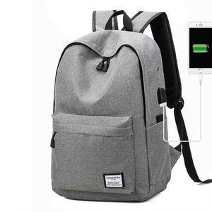 Free Sample gray casual canvas waterproof <b>backpack</b> women <b>school</b> bag for girls usb - Product Image 1