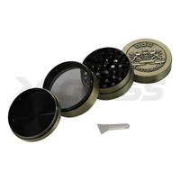 Broyeurs à herbes en métal lisse, accessoires pour fumer en alliage de zinc, presse manuelle à 4 couches, 53 mm, 63 mm, 75 mm
