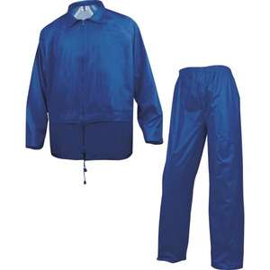 DELTA PLUS - EN400BRTM 400 traje de lluvia azul real en poliéster con revestimiento de PVC-EAN 3295249004866 PROTECCIÓN PARA TODO TIEMPO - Product Image 1