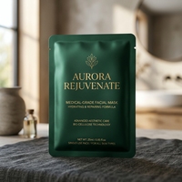 Sachet plat cosmétique personnalisé imprimé mat à trois soudures, laminé en aluminium, pour masque facial, emballage à usage unique