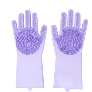 <b>Silicone</b> Dishwashing Mitt Reusable Cleaning Mitt with Scrubber Car Wash Home Dishwashing Cleaning Glove for Kitchen - Product Image 4