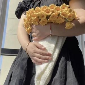 Kit de Matériaux Créatifs pour Couverture en Laine Faite Main au Crochet, Motif Muguet et Rose, pour Bouquet Transformable, Cadeau Original - Product Image 3