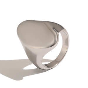 Stainless Steel Irregular Signet <b>Ring</b> 18K Gold Plated <b>Chunky</b> Bold Statement Finger <b>Ring</b> Minimalist Trendy Jewelry For Women Gift - Product Image 1