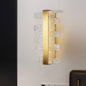 Lámpara de Pared de Diseño Personalizado, Moderna, Nórdica, de Cobre y Vidrio Dorado, con Luz LED Blanca Cálida para Sala de Estar, Dormitorio, Escalera, Cabecera - Product Image 3