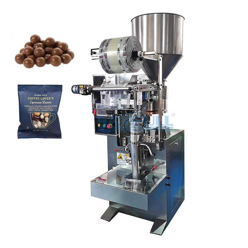 Kleine Verticale Automatische Snack Chocolade Bedekt Diverse Espresso Bonen Verpakkingsmachine Chocolade Tellen Verpakkingsmachine