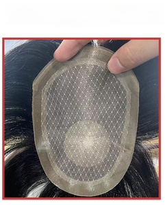 Nam mùa hè nhẹ phát hành lại đôi 60 lưới Tóc Giả thoáng khí Remi tóc toupee với ren đóng cửa dệt tay phải cao su cạnh - Product Image 3