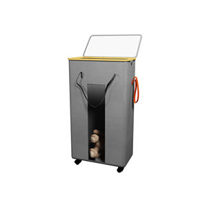 Panier à <span class=keywords><strong>linge</strong></span> en bambou sur mesure panier couvercle transparent poignée de <span class=keywords><strong>corde</strong></span> de roue de conception de traction à la maison pour enfants nourrissons plusieurs couches - Product Image 1