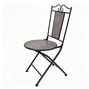 Set Tavolo e Sedie Pieghevoli in Ferro Battuto per Balcone, Tre Pezzi, Arredamento da Giardino e Ristorante, Set <span class=keywords><strong>Bistrot</strong></span> - Product Image 3