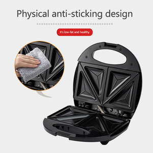 เครื่องทำแซนวิชไฟฟ้าสองด้านให้ความร้อนเครื่องทำแซนวิชสีทองสำหรับการอบอาหารเช้า - Product Image 5