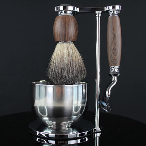 Wholesale Stainless Steel Shaving <b>Set</b> New Men Beard Shaving Kit Double <b>Razor</b> Wet Honey Removal Products Hair Brush Customizable - Product Image 5