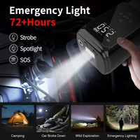 Démarreur de voiture portable 12V avec compresseur d'air intégré, batterie externe et lumière d'urgence LED 21700 18650