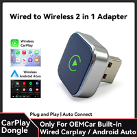 Adaptador Inalámbrico CarPlay y Android Auto de Latencia Cero, Señal WiFi de 5.8GHz Mejorada, Dongle Inteligente Hiperestable, 1 Año de Garantía