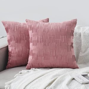 <span class=keywords><strong>Housse</strong></span> <span class=keywords><strong>de</strong></span> coussin décorative en velours uni texturé, design plissé ondulé, pour un intérieur moderne et luxueux - Product Image 4