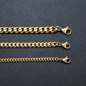 Hip Hop Damen- und Herren-Trendige Dicke Kette Edelstahl Halskette Gold und Silber Cuban Chain Schmuck Accessoires Heißer Verkauf - Product Image 5