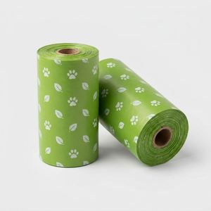 Eco-friendly Biodegradable Dog Waste Bags Thickened <b>Roll</b> Type Cornstarch Compostable Pet Poop Bags with Dispenser - Product Image 2