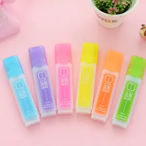 Set Pena Spidol Highlighter Neon 6 Warna Pabrikan Teratas untuk Pelajar