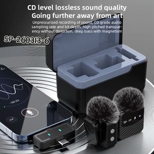 Nouveau microphone cravate sans fil 2026 avec étui de chargement, portée de 100 m, double micro 2,4 G, suppression du bruit qualité <span class=keywords><strong>CD</strong></span> - Product Image 3