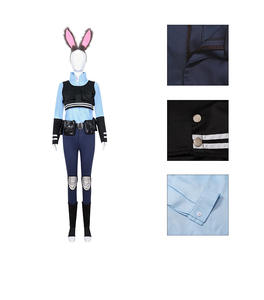 Costume d'Halloween Judy Bunny Cosplay Costume Anime Sheriff Badge Set Parent-Enfant Lapin <span class=keywords><strong>Police</strong></span> Performance Cos Outfits - Product Image 2