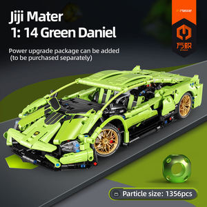 1356Pcs 1:14 Thông Minh Công Nghệ Xây Dựng Khối Thiết Lập Màu Xanh Lá Cây Siêu Xe Kit Ma Sát Đồ Chơi Xe Xây Dựng Khối Xe - Product Image 3