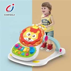Marchette d'apprentissage bébé jouets poussette multifonction marchette chaise de salle à manger 4 en 1 marchette bébé avec fonction de musique - Product Image 2