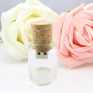 Goffrato Laser logo vetro che desidera bottiglie galleggianti USB 2.0 3.0 Flash Drive 8GB 16GB 32GB 64GB 128GB 256gb 512gb legno Pen Drive - Product Image 6