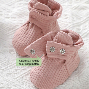 공장 직영 귀여운 부드러운 유아 신발 유기농 면 골지 아기 신발 - Product Image 3