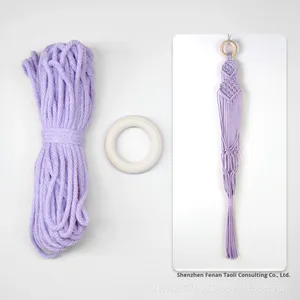 Kit <span class=keywords><strong>de</strong></span> <span class=keywords><strong>macramé</strong></span> le plus vendu, mini <span class=keywords><strong>suspension</strong></span> pour plantes, bricolage, crochet en cloche, filet creux, pompon, <span class=keywords><strong>pot</strong></span> suspendu, décoration intérieure, tutoriel - Product Image 4