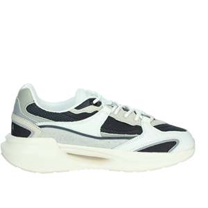 D.A.T.E. Sneakers da Uomo M401-VL-HD-BL Bianche e Blu in Tela, Scarpe Trendy - Product Image 4