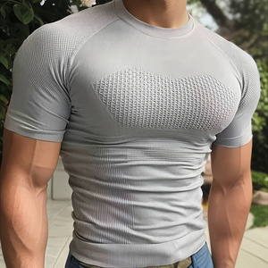 Custom Logo Tight Fitted Basic Leisure Gym Athletic Workout Sports <strong>Muscle</strong> Bodybuilding <strong>T</strong> <strong>Shirt</strong> for <strong>Men</strong> - Product Image 4