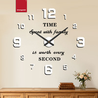 Grande Horloge Murale DIY Blanche, Surface Acrylique Brillante, Moteur Quartz Silencieux, Décoration Sans Cadre pour Gîte, Airbnb, Hall d'Entrée, Vente en Gros