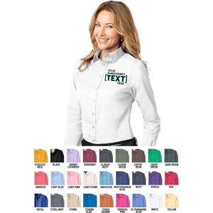 Camisa de Manga Larga Personalizada para Mujer, Bordado Personalizado, Blusa de Poliéster de Fácil Cuidado para Oficina - Product Image 5