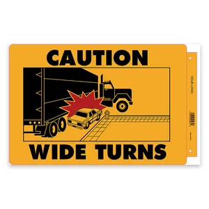 זהירות רחב הופך משאית מדבקות עם משאית ומכונית גרפי נהיגה אזהרת מדבקות רחב הופך מדבקה