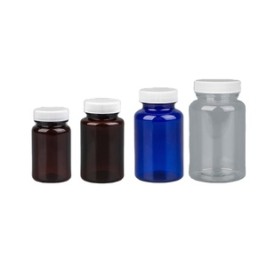 100ml/120ml/150ml/180ml marrone trasparente capsula di calcio bottiglia di plastica per animali domestici per la cura della salute e la medicina con tappo a vite PE - Product Image 1