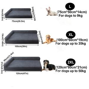 Grands lits pour chiens en forme de L, confortables, douillets, <span class=keywords><strong>anti</strong></span>-<span class=keywords><strong>stress</strong></span>, apaisants pour les chiens - Product Image 4