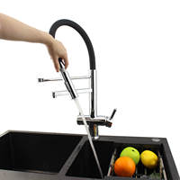 Robinet de cuisine en laiton à extraction 5 en 1 avec osmose inverse italienne, robinet d'eau pétillante à extraction 5 en 1