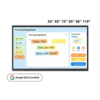 Tableau blanc interactif d'enseignement avec écran LCD de 55/65/75/85/98 pouces, affichage intelligent 4K pour centre de formation éducative