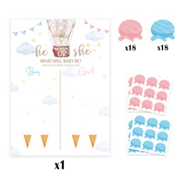 Gender Reveal Theme Party Voting Poster Spiel mit 36 Stück Karten Baby Shower Geburtstags feier Vote Poster Er oder sie Games Supplies