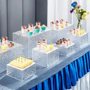 餐饮甜点展示架盒亚克力婚庆装饰食品蛋糕立管定制亚克力自助餐架