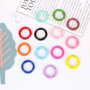 Anillas de Resorte Coloridas de 20-25mm, de Aleación con Pintura Horneada, para Llaveros DIY Hechos a Mano, Forma Redonda - Product Image 2