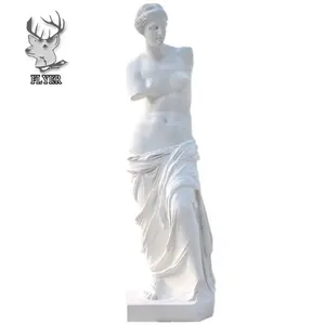 Outdoor-Dekoration lebensgroße sexy Marmorstatue von Venus nackte weiße Skulptur nackte Marmor-Frau-Statue