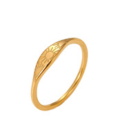 18K Vergoldeter Edelstahlring mit Sonnengravur, Wasserdicht, Anlaufgeschützt, Himmelsmotiv, Schmaler Bandring, PVD-Gold Stapelbarer Schmuck